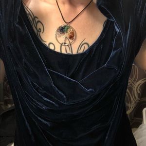 Blue velvet top plus sized